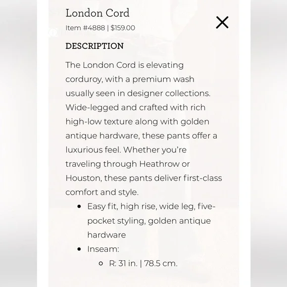 CABi London Cord jeans ,Current season, 6 - Picture 14 of 14